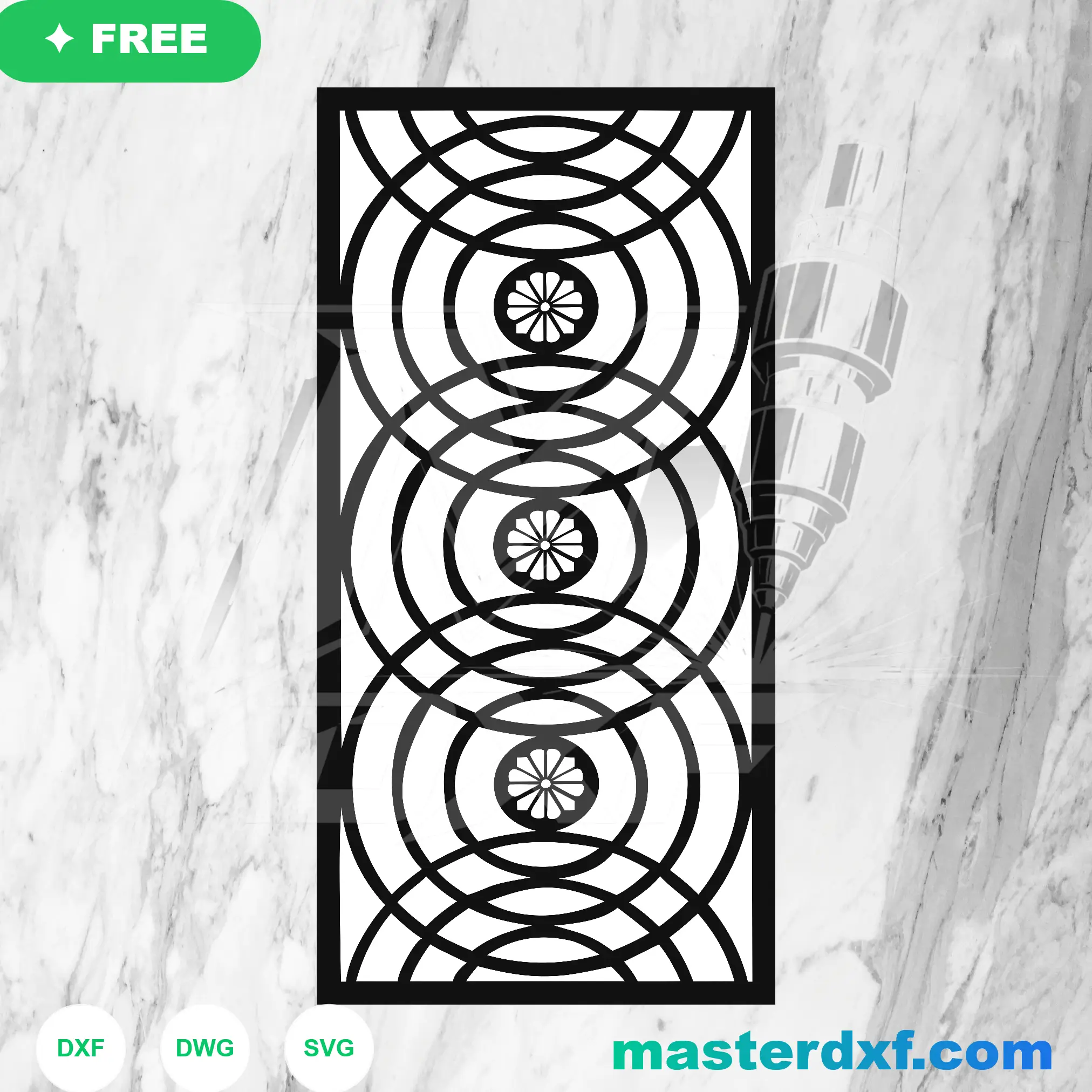 Modern Concentric Rhombus Diamond Pattern Matrix DXF File
